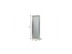 83 Inch Stainless Steel Leaning or Hanging Full Length Mirror in Silver