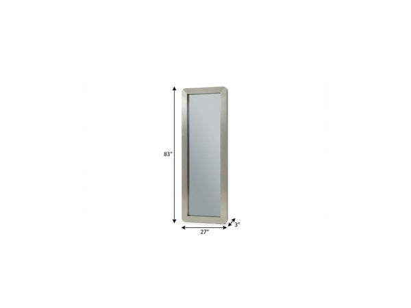83 Inch Stainless Steel Leaning or Hanging Full Length Mirror in Silver