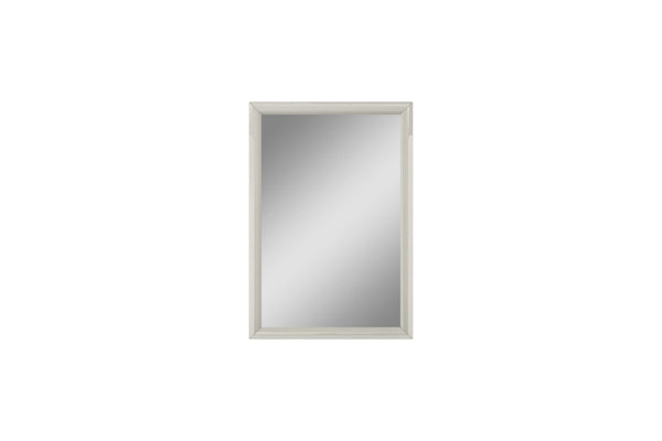 HomeRoots 47 Inch Wooden Frame Dresser Mirror Elegant Bedroom Accent in Light Gray Finish 722876