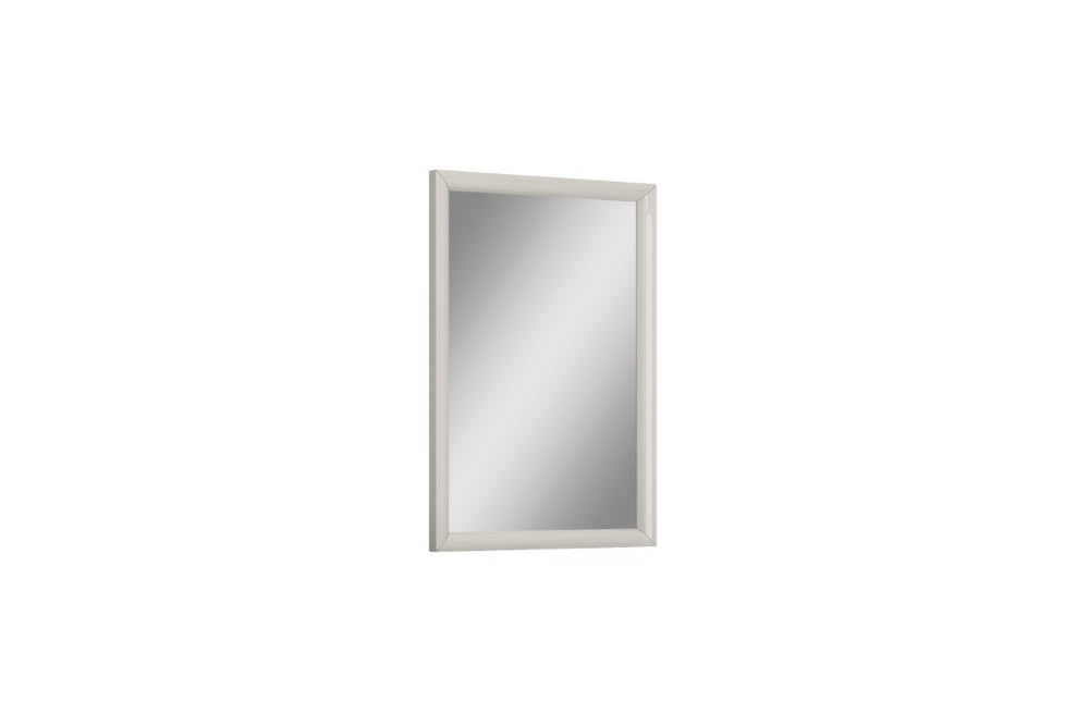 HomeRoots 47 Inch Wooden Frame Dresser Mirror Elegant Bedroom Accent in Light Gray Finish 722876