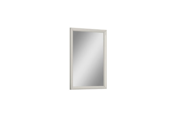 47 Inch Wooden Frame Dresser Mirror Elegant Bedroom Accent in Light Gray Finish
