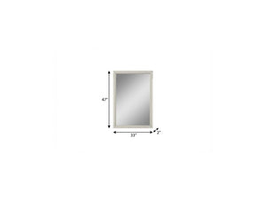 47 Inch Wooden Frame Dresser Mirror Elegant Bedroom Accent in Light Gray Finish