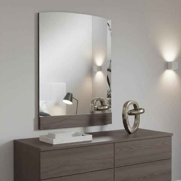 47 Inch Chestnut Solid Wood Framed Dresser Mirror for Bedroom Vanity Decor