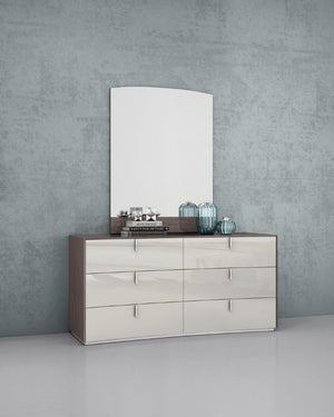 47 Inch Chestnut Solid Wood Framed Dresser Mirror for Bedroom Vanity Decor