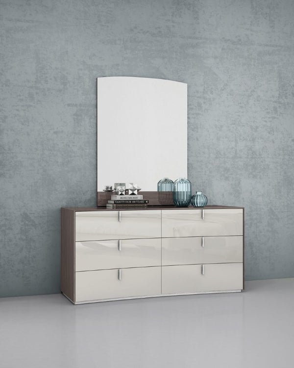 47 Inch Chestnut Solid Wood Framed Dresser Mirror for Bedroom Vanity Decor