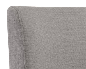 Sunpan Holly Barstool - Elegant Cantilever Design with Rustic Bronze Steel Frame for Dining and Bar Spaces Zenith Soft Grey