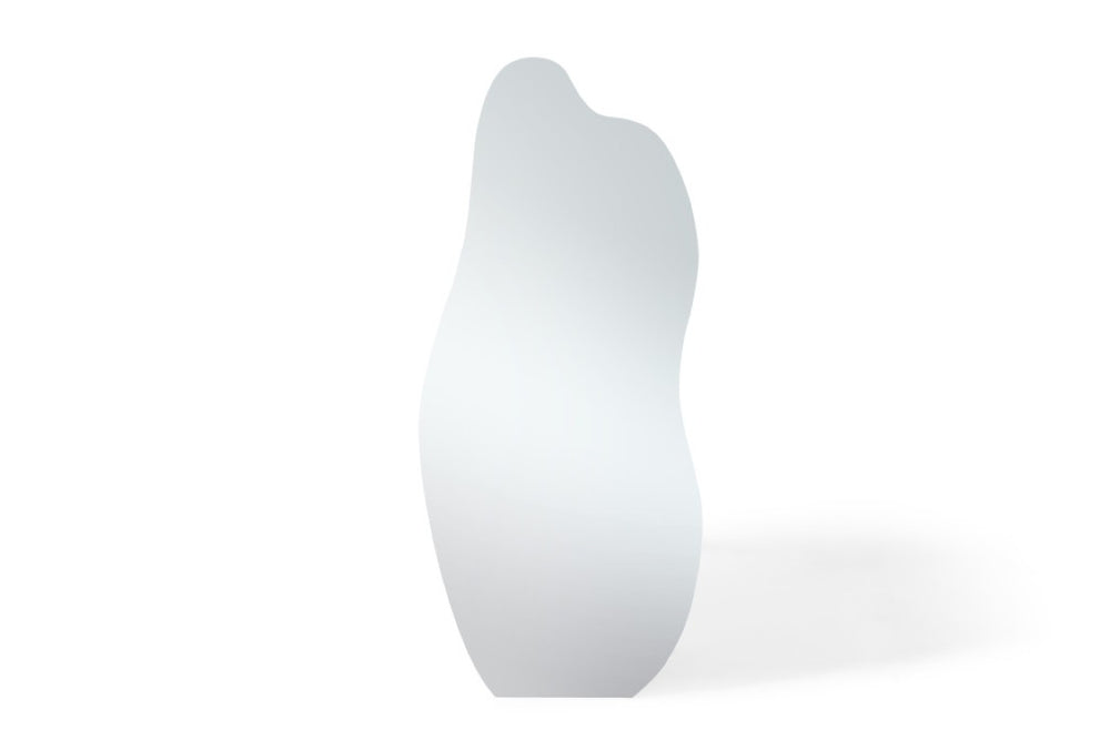 HomeRoots 71 Inch Frameless Freestanding Floor Mirror Abstract Leaning Style for Bedroom 722881