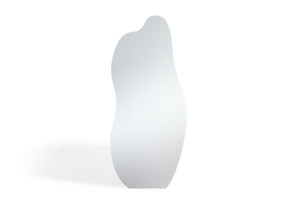 HomeRoots 71 Inch Frameless Freestanding Floor Mirror Abstract Leaning Style for Bedroom 722881