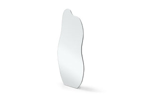 71 Inch Frameless Freestanding Floor Mirror Abstract Leaning Style for Bedroom