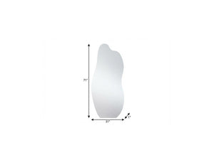71 Inch Frameless Freestanding Floor Mirror Abstract Leaning Style for Bedroom