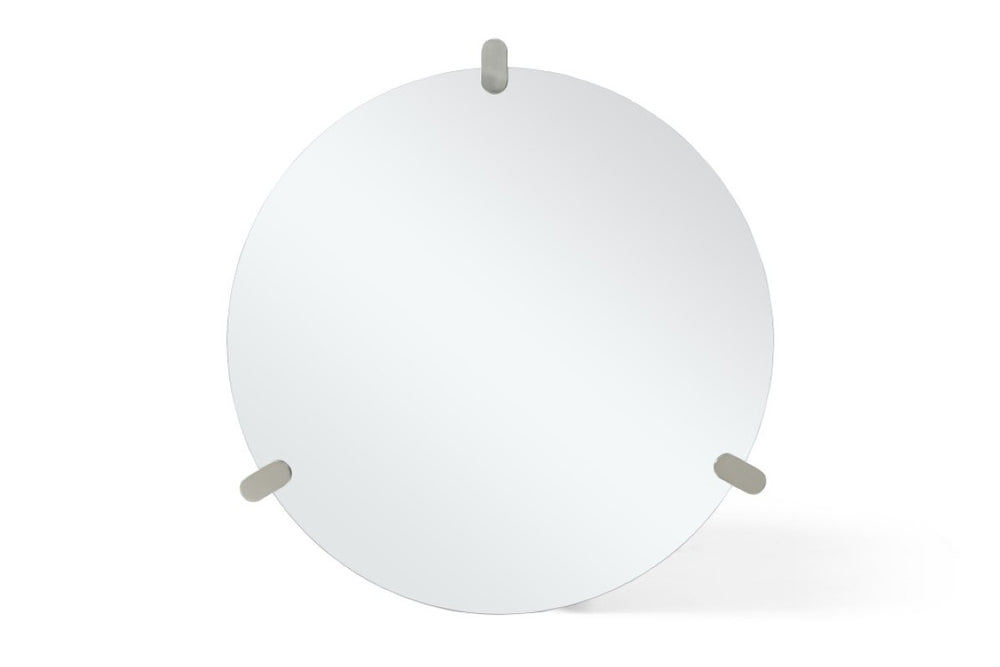 HomeRoots 47 Inch Round Frameless Wall Mirror Large Accent Piece for Modern Living Spaces 722883