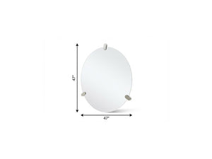 47 Inch Round Frameless Wall Mirror Large Accent Piece for Modern Living Spaces