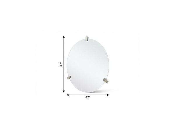 47 Inch Round Frameless Wall Mirror Large Accent Piece for Modern Living Spaces