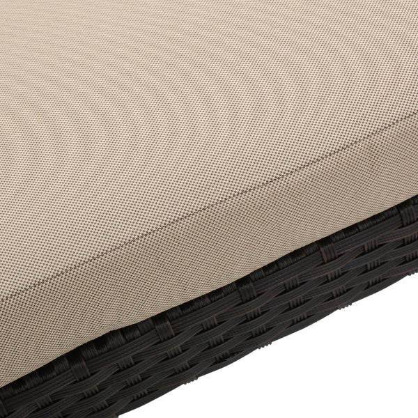 English Elm Christopher Knight Home® - PUERTA Chaise Lounge with Water-Repellent Beige Cushion, Dark Brown PE Rattan Frame, All-Season Comfort N775P247421B