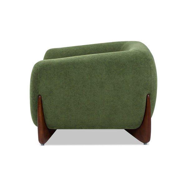 English Elm Jennifer Taylor Home - Alpine 44" Sherpa Arm Chair in Moss Green Teddy Fleece—Deep 24" Seat, Removable Cushion, Oak Legs B2719P280161