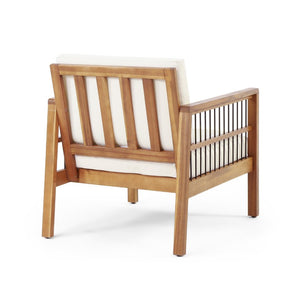 English Elm 4-Pieces Acacia Wood Outdoor Set with Loveseat Armchairs and Low Coffee Table 72298.00BGE-2_73021.00BGE