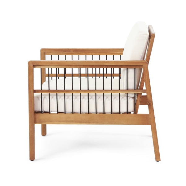 English Elm 4-Pieces Acacia Wood Outdoor Set with Loveseat Armchairs and Low Coffee Table 72298.00BGE-2_73021.00BGE