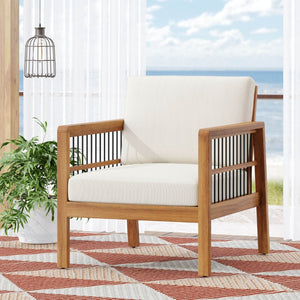 English Elm 4-Pieces Acacia Wood Outdoor Set with Loveseat Armchairs and Low Coffee Table 72298.00BGE-2_73021.00BGE