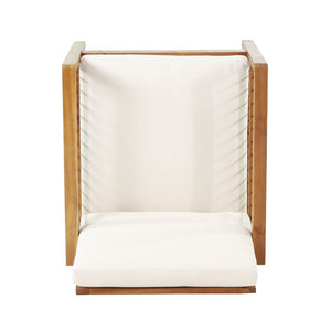English Elm Acacia Wood Outdoor Club Chair Deep Seating Teak Finish Iron Accents Patio Lounge 72298.00BGE