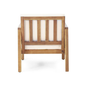 English Elm Acacia Wood Outdoor Club Chair Deep Seating Teak Finish Iron Accents Patio Lounge 72298.00BGE
