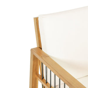 English Elm Acacia Wood Outdoor Club Chair Deep Seating Teak Finish Iron Accents Patio Lounge 72298.00BGE