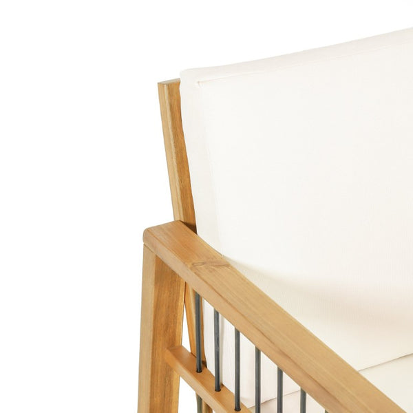 English Elm Acacia Wood Outdoor Club Chair Deep Seating Teak Finish Iron Accents Patio Lounge 72298.00BGE