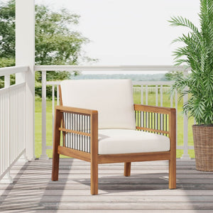 English Elm Acacia Wood Outdoor Club Chair Deep Seating Teak Finish Iron Accents Patio Lounge 72298.00BGE