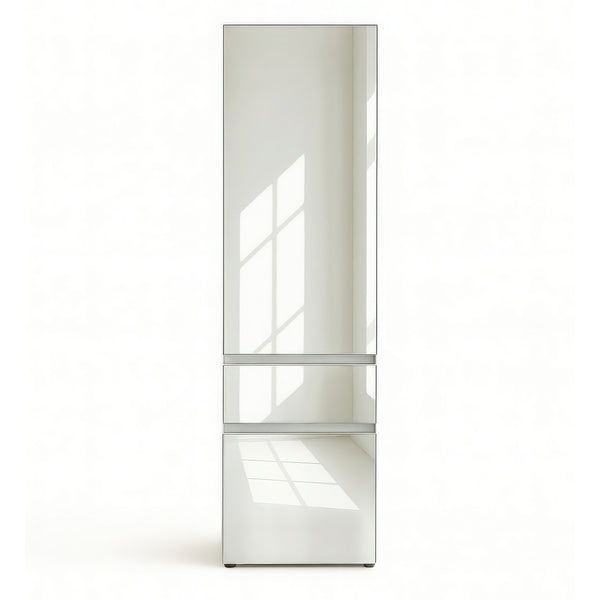 English Elm Elise Slim Modular Wood Closet Cabinet with Mirror — Tall White Melamine Organizer, Durable, Easy Assembly, Ample Storage B040P311967