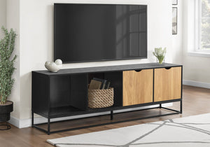 English Elm Tv Stand 72 Inch Media Console Laminate Finish Solid Wood Legs Cable Management Storage B2710P461909