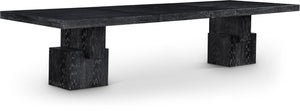 Meridian Furniture Anzio Extendable Oak Veneer Dining Table with Thick Slab Top Seats Eight to Twelve Guests Black 722Black-T