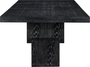 Meridian Furniture Anzio Extendable Oak Veneer Dining Table with Thick Slab Top Seats Eight to Twelve Guests Black 722Black-T
