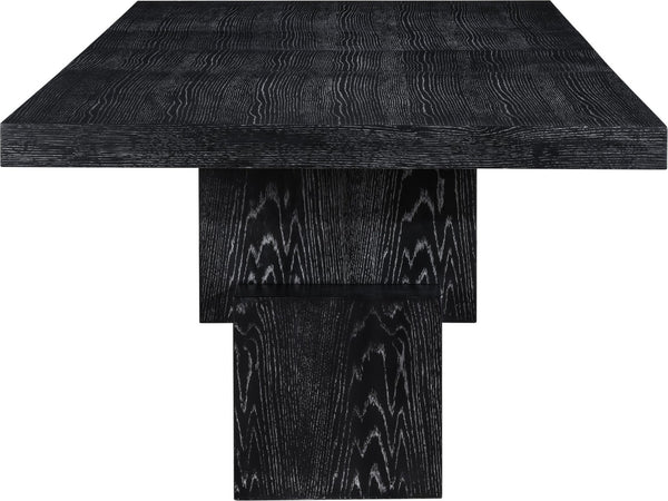 Meridian Furniture Anzio Extendable Oak Veneer Dining Table with Thick Slab Top Seats Eight to Twelve Guests Black 722Black-T