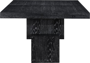 Meridian Furniture Anzio Extendable Oak Veneer Dining Table with Thick Slab Top Seats Eight to Twelve Guests Black 722Black-T