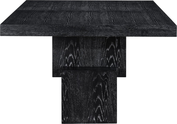 Meridian Furniture Anzio Extendable Oak Veneer Dining Table with Thick Slab Top Seats Eight to Twelve Guests Black 722Black-T