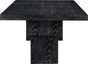 Meridian Furniture Anzio Extendable Oak Veneer Dining Table with Thick Slab Top Seats Eight to Twelve Guests Black 722Black-T