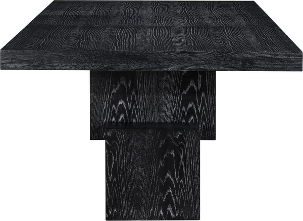 Meridian Furniture Anzio Extendable Oak Veneer Dining Table with Thick Slab Top Seats Eight to Twelve Guests Black 722Black-T
