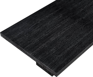 Meridian Furniture Anzio Extendable Oak Veneer Dining Table with Thick Slab Top Seats Eight to Twelve Guests Black 722Black-T