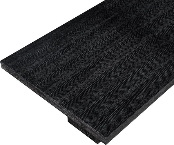 Meridian Furniture Anzio Extendable Oak Veneer Dining Table with Thick Slab Top Seats Eight to Twelve Guests Black 722Black-T