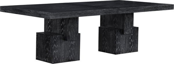 Meridian Furniture Anzio Extendable Oak Veneer Dining Table with Thick Slab Top Seats Eight to Twelve Guests Black 722Black-T