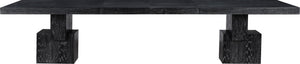 Meridian Furniture Anzio Extendable Oak Veneer Dining Table with Thick Slab Top Seats Eight to Twelve Guests Black 722Black-T