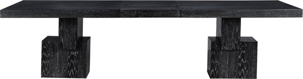Meridian Furniture Anzio Extendable Oak Veneer Dining Table with Thick Slab Top Seats Eight to Twelve Guests Black 722Black-T