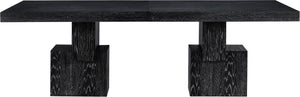 Meridian Furniture Anzio Extendable Oak Veneer Dining Table with Thick Slab Top Seats Eight to Twelve Guests Black 722Black-T