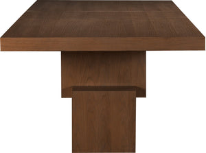 Meridian Furniture Anzio Extendable Oak Veneer Dining Table with Thick Slab Top Seats Eight to Twelve Guests Brown 722Brown-T