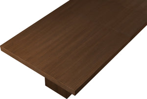Meridian Furniture Anzio Extendable Oak Veneer Dining Table with Thick Slab Top Seats Eight to Twelve Guests Brown 722Brown-T