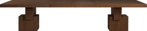 Meridian Furniture Anzio Extendable Oak Veneer Dining Table with Thick Slab Top Seats Eight to Twelve Guests Brown 722Brown-T