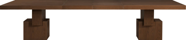 Meridian Furniture Anzio Extendable Oak Veneer Dining Table with Thick Slab Top Seats Eight to Twelve Guests Brown 722Brown-T