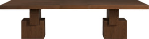 Meridian Furniture Anzio Extendable Oak Veneer Dining Table with Thick Slab Top Seats Eight to Twelve Guests Brown 722Brown-T
