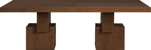 Meridian Furniture Anzio Extendable Oak Veneer Dining Table with Thick Slab Top Seats Eight to Twelve Guests Brown 722Brown-T