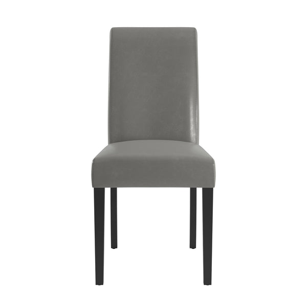 Marsello Parsons Style Faux Leather Dining Chair with Foam Cushion Rubberwood Frame