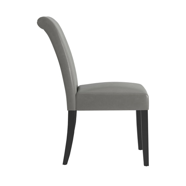 Marsello Parsons Style Faux Leather Dining Chair with Foam Cushion Rubberwood Frame